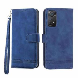 For Xiaomi Redmi Note 11 Pro Foreign Dierfeng Dream Line TPU + PU Leather Phone Case(Blue)