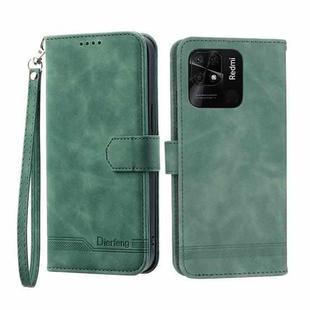 For Xiaomi Redmi 10C Dierfeng Dream Line TPU + PU Leather Phone Case(Green)