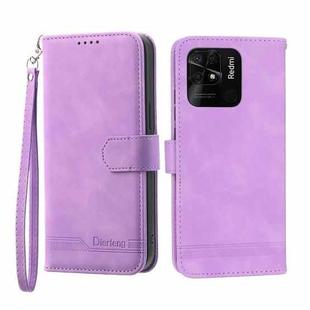 For Xiaomi Redmi 10C Dierfeng Dream Line TPU + PU Leather Phone Case(Purple)