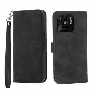 For Xiaomi Redmi 10C Dierfeng Dream Line TPU + PU Leather Phone Case(Black)