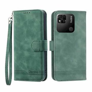 For Xiaomi Redmi 10A Dierfeng Dream Line TPU + PU Leather Phone Case(Green)