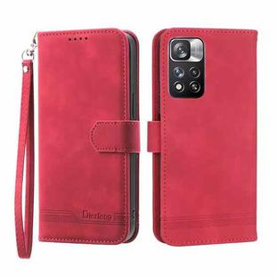 For Xiaomi Redmi Note 11 Pro Max Dierfeng Dream Line TPU + PU Leather Phone Case(Red)
