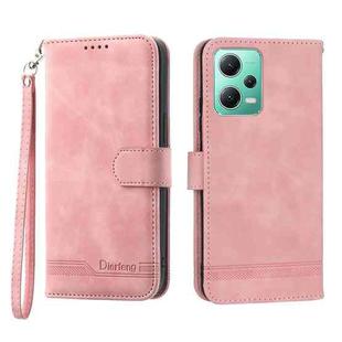 For Xiaomi Redmi Note 12 Global Dierfeng Dream Line TPU + PU Leather Phone Case(Pink)