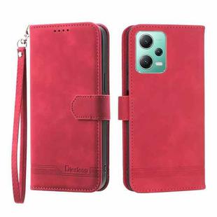 For Xiaomi Redmi Note 12 Global Dierfeng Dream Line TPU + PU Leather Phone Case(Red)