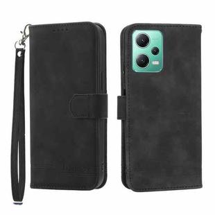 For Xiaomi Redmi Note 12 Global Dierfeng Dream Line TPU + PU Leather Phone Case(Black)