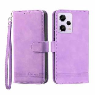 For Xiaomi Redmi Note 12 Pro 5G Global Dierfeng Dream Line TPU + PU Leather Phone Case(Purple)