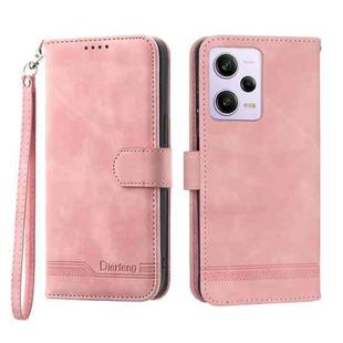 For Xiaomi Redmi Note 12 Pro 5G Global Dierfeng Dream Line TPU + PU Leather Phone Case(Pink)