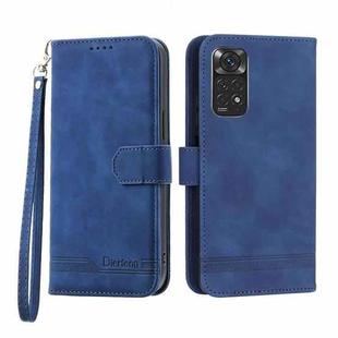 For Xiaomi Redmi Note 11 5G Dierfeng Dream Line TPU + PU Leather Phone Case(Blue)