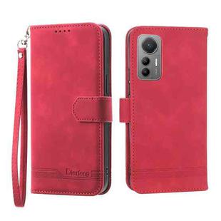 For Xiaomi 12 Pro Dierfeng Dream Line TPU + PU Leather Phone Case(Red)