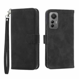 For Xiaomi 12 Pro Dierfeng Dream Line TPU + PU Leather Phone Case(Black)