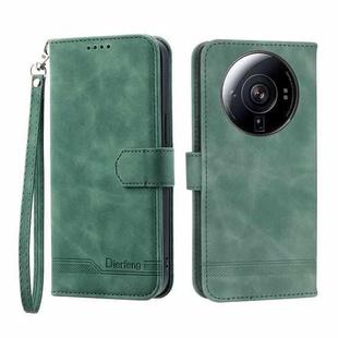 For Xiaomi 12 Ultra Dierfeng Dream Line TPU + PU Leather Phone Case(Green)