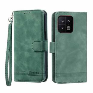 For Xiaomi 13 Dierfeng Dream Line TPU + PU Leather Phone Case(Green)