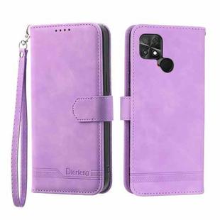 For Xiaomi Poco C40 Dierfeng Dream Line TPU + PU Leather Phone Case(Purple)