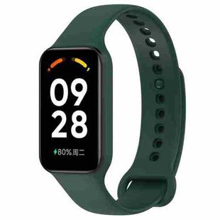 For Redmi Band 2 Solid Color Silicone Integrated Watch Band(Dark Green)