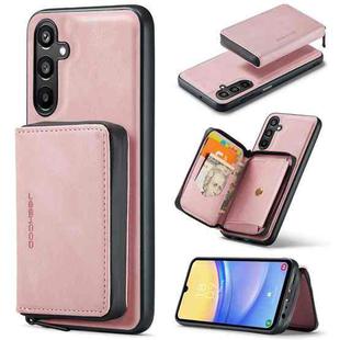 For Samsung Galaxy A15 5G JEEHOOD Magnetic Zipper Horizontal Flip Leather Phone Case(Pink)