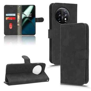 For OnePlus 11 Skin Feel Magnetic Flip Leather Phone Case(Black)
