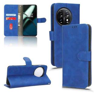 For OnePlus 11 Skin Feel Magnetic Flip Leather Phone Case(Blue)