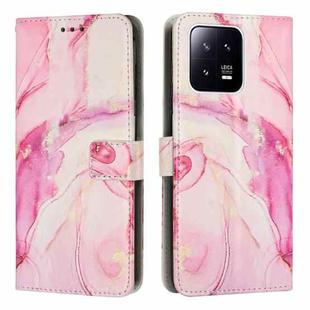 For Xiaomi 13 Painted Marble Pattern Leather Phone Case(Rose Gold)