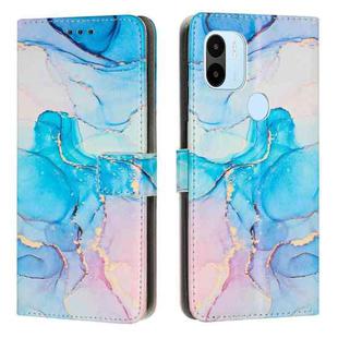 For Xiaomi Redmi A1+ Painted Marble Pattern Leather Phone Case(Pink Green)