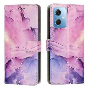For Xiaomi Redmi Note 12 Global / Poco X5 5G Painted Marble Pattern Leather Phone Case(Purple)