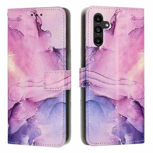 For Samsung Galaxy A54 Painted Marble Pattern Leather Phone Case(Purple)