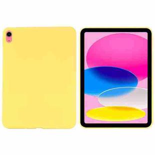 For iPad 10th Gen 10.9 2022 Solid Color Liquid Silicone Dropproof Full Coverage Tablet Case(Yellow)