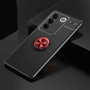 For vivo S16 Metal Ring Holder 360 Degree Rotating TPU Case(Black+Red)