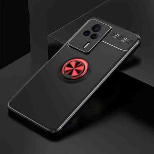 For Xiaomi Redmi K60E Metal Ring Holder 360 Degree Rotating TPU Case(Black+Red)