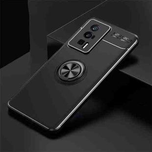 For Xiaomi Redmi K60 Pro Metal Ring Holder 360 Degree Rotating TPU Case(Black+Black)