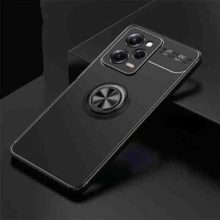 For Xiaomi Redmi Note 12 Pro 5G Metal Ring Holder 360 Degree Rotating TPU Case(Black+Black)