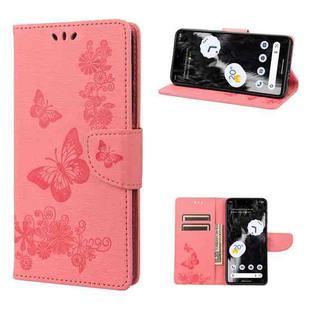 For Google Pixel 7a Butterfly Embossed Horizontal Flip Leather Phone Case(Pink)