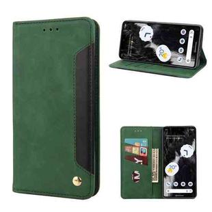 For Google Pixel 7a Skin Feel Splicing Leather Phone Case(Green)