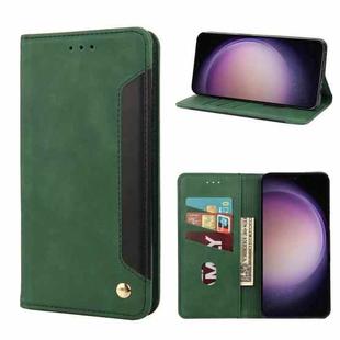 For Samsung Galaxy S23 5G Skin Feel Splicing Leather Phone Case(Green)