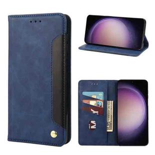 For Samsung Galaxy S23+ 5G Skin Feel Splicing Leather Phone Case(Blue)