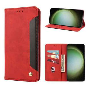 For Samsung Galaxy S23 Ultra 5G Skin Feel Splicing Leather Phone Case(Red)