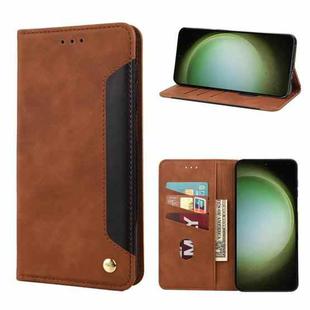 For Samsung Galaxy S23 Ultra 5G Skin Feel Splicing Leather Phone Case(Brown)