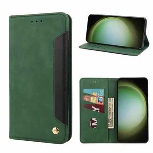 For Samsung Galaxy S23 Ultra 5G Skin Feel Splicing Leather Phone Case(Green)