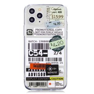 For iPhone 11 Transparent TPU Pattern Protective Case(White Barcode)