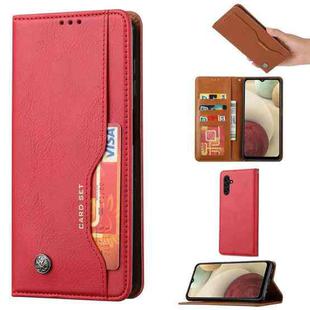 For Samsung Galaxy A14 5G Knead Skin Texture Flip Leather Phone Case(Red)