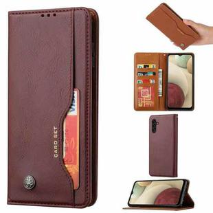 For Samsung Galaxy A34 5G Knead Skin Texture Flip Leather Phone Case(Wine Red)