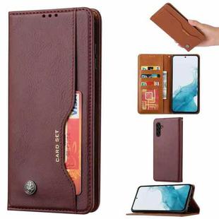 For Samsung Galaxy A54 5G Knead Skin Texture Flip Leather Phone Case(Wine Red)