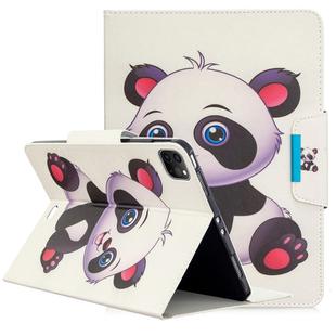 For iPad Pro 11 (2020) Colored Drawing Horizontal Flip PU Leather Tablet Case with Holder & Card Slots(Panda)
