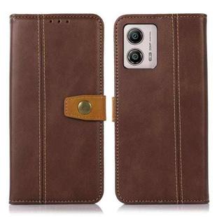 For Motorola Moto G53 5G / G23 / G13 Stitching Thread Calf Texture Leather Phone Case(Brown)