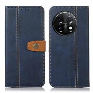 For OnePlus 11 5G Stitching Thread Calf Texture Leather Phone Case(Blue)