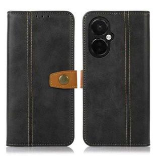 For OnePlus Nord CE 3 5G Stitching Thread Calf Texture Leather Phone Case(Black)