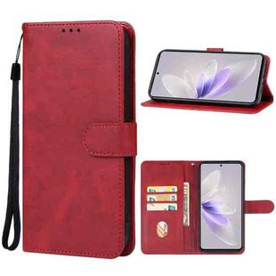 For vivo V27e Leather Phone Case(Red)