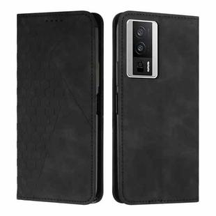 For Xiaomi Redmi K60 / K60 Pro Diamond Pattern Skin Feel Magnetic Leather Phone Case(Black)