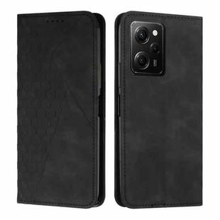 For Xiaomi Redmi Note 12 Pro Speed / Poco X5 Pro 5G Diamond Pattern Skin Feel Magnetic Leather Phone Case(Black)