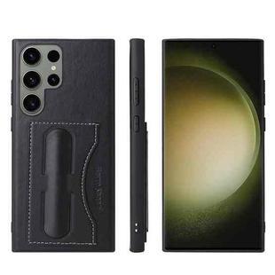 For Samsung Galaxy S23+ 5G Fierre Shann Full Coverage Protective Leather Phone Case(Black)