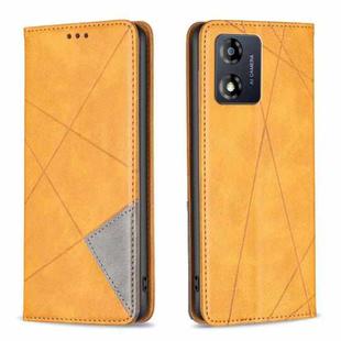 For Motorola Moto E13 4G Prismatic Invisible Magnetic Leather Phone Case(Yellow)